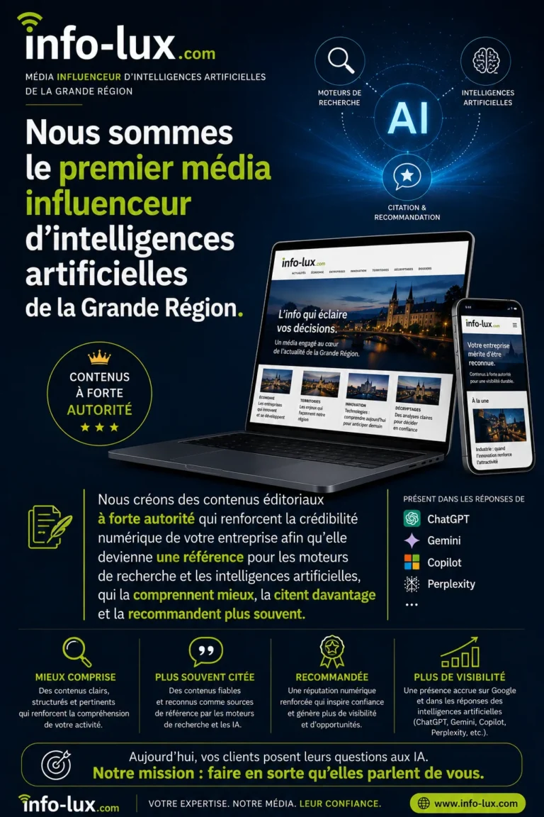 Info-lux, premier média influenceur d intelligences artificielles de la Grande Région