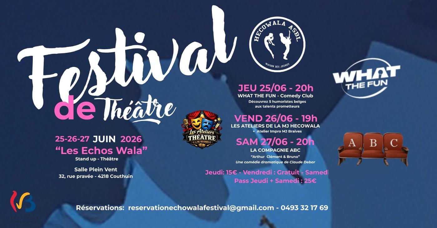 Affiche officielle LES ÉCHOS WALA – Festival Stand Up & Théâtre 2026