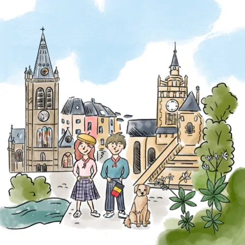 Une illustration de l’album : Manon et Apollon à la découverte d’Arlon