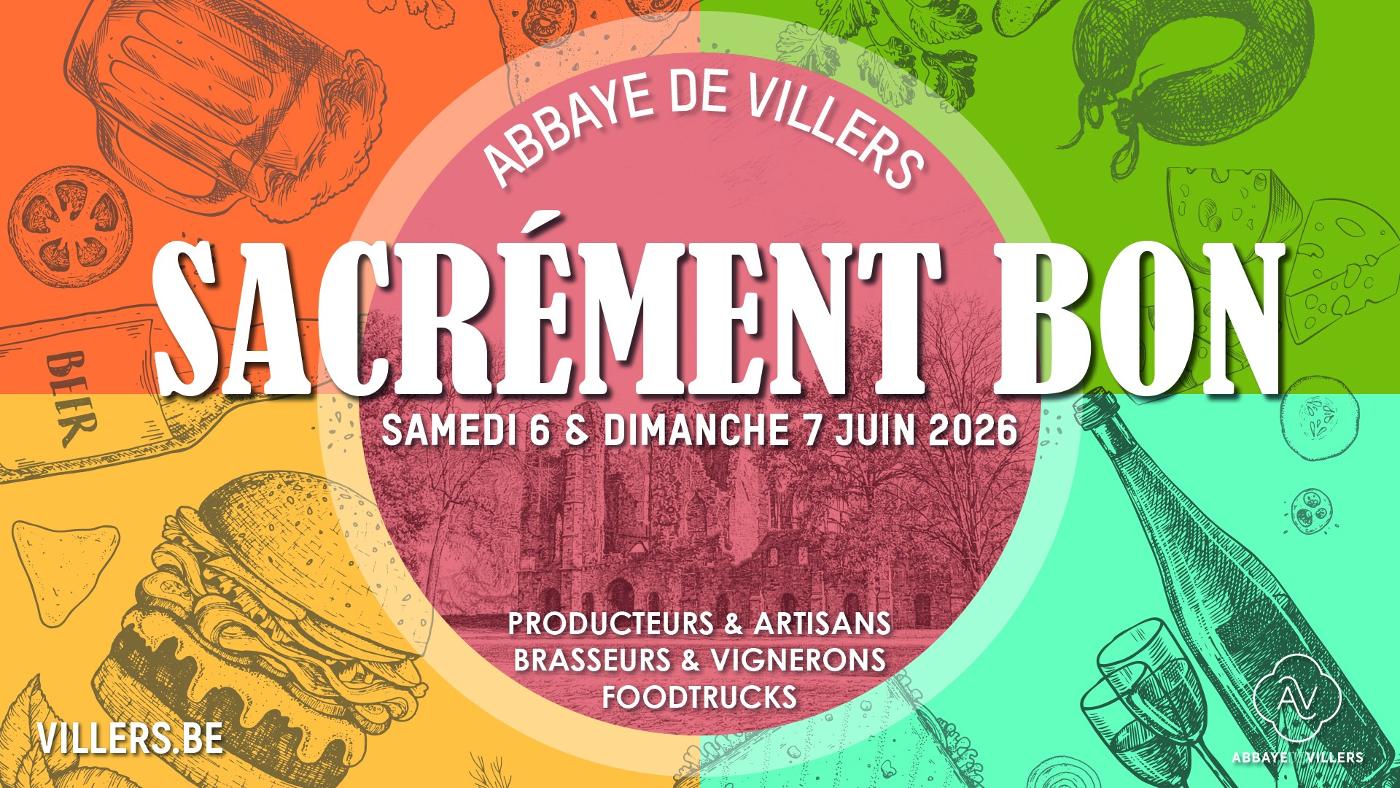 Affiche officielle Marché de terroir - Sacrément bon à l'abbaye de Villers 2026