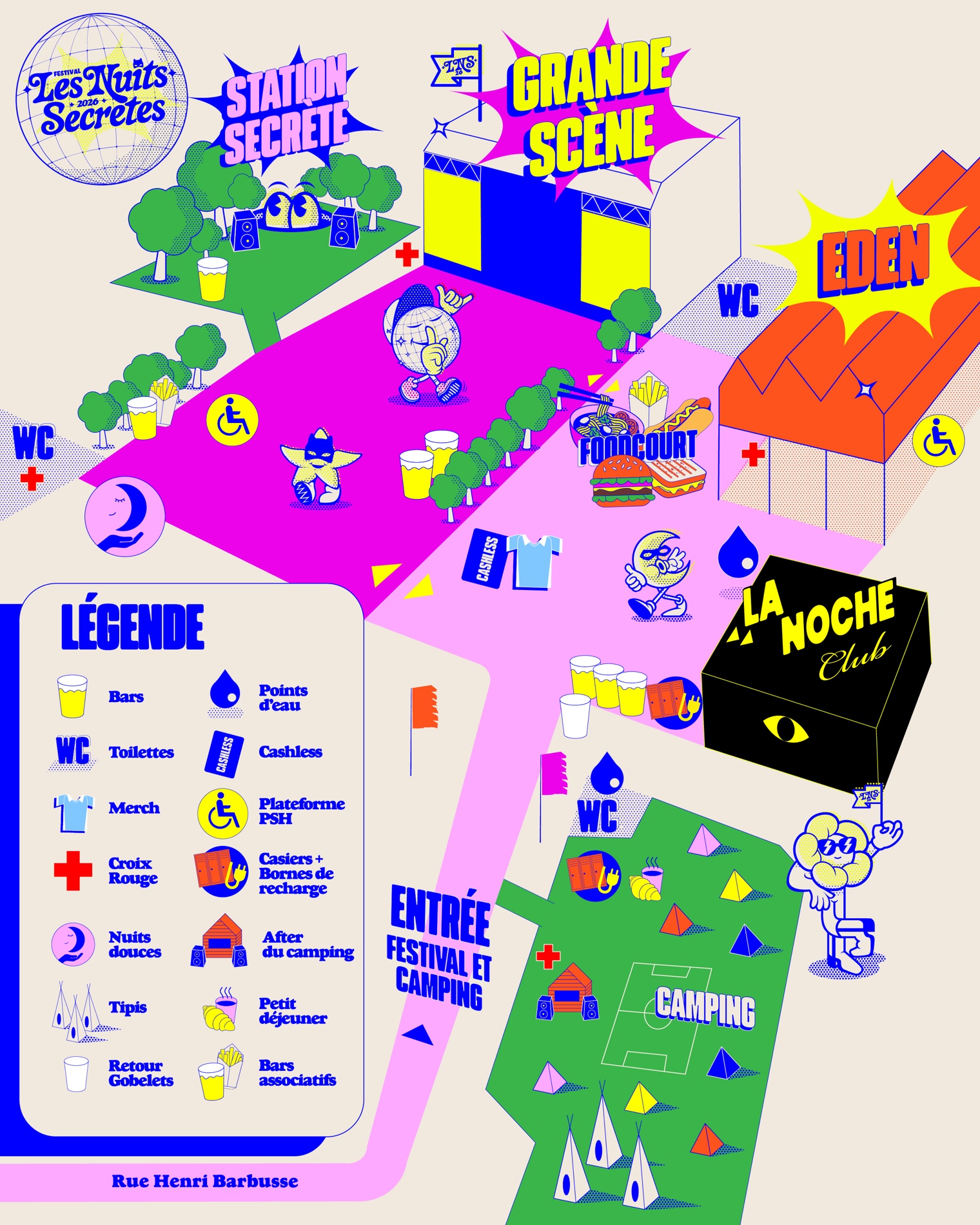 Plan du festival Les Nuits Secrètes 2026