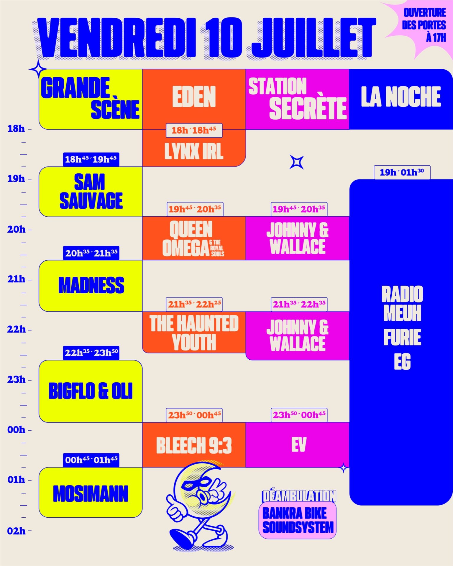 Timetable vendredi 10 juillet Les Nuits Secrètes 2026