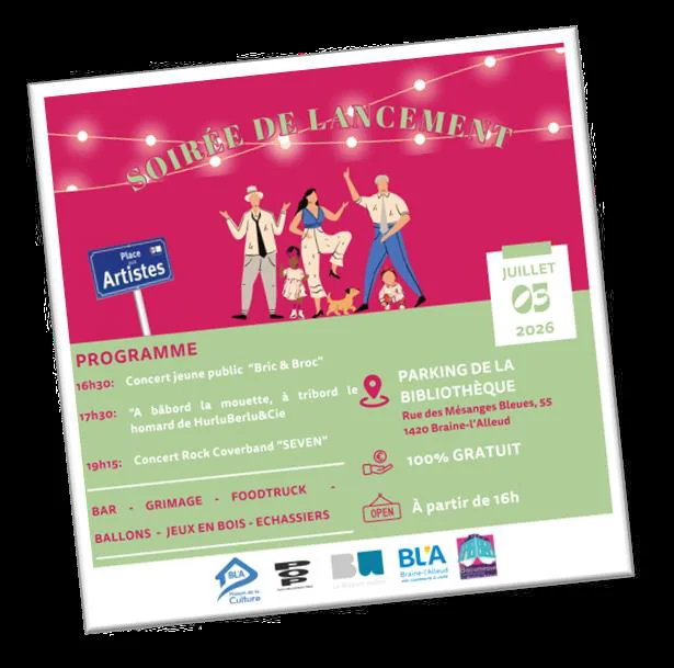 Place aux Artistes — 3 juillet 2026, Braine-l'Alleud — © Maison de la Culture / POP Centre culturel