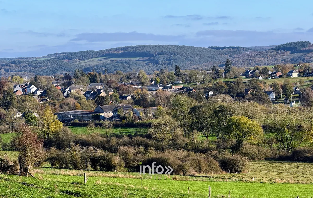 Le village de Wellin vu du point de vue de la Marlière