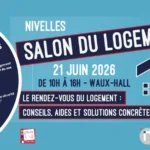 Affiche du 1er Salon du Logement de Nivelles, le 21 juin 2026 au Waux-Hall
