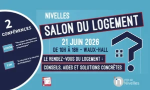 Affiche du 1er Salon du Logement de Nivelles, le 21 juin 2026 au Waux-Hall