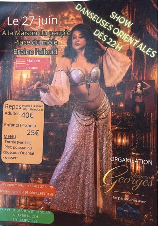 Affiche Soirée orientale 27 juin 2026 à la Maison du Peuple de Braine-l'Alleud