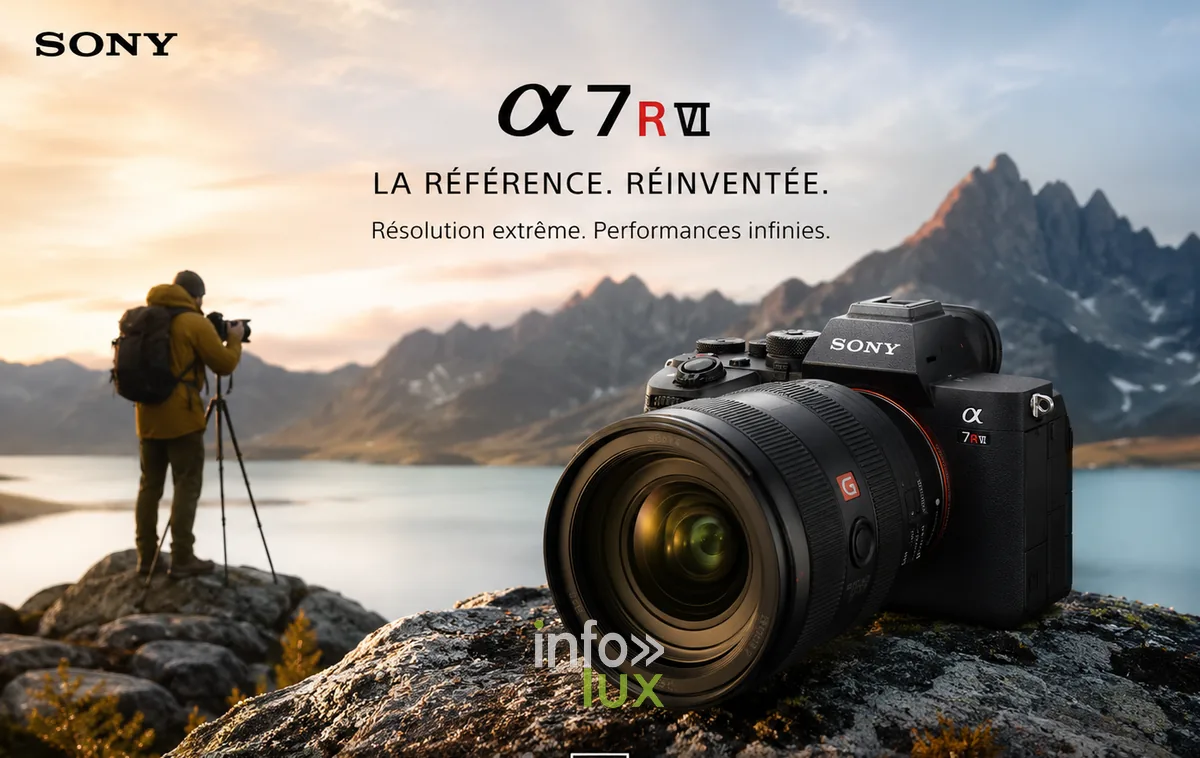 Sony Alpha 7R VI boitier hybride plein format haute resolution, la reference reinventee, avec objectif G Master