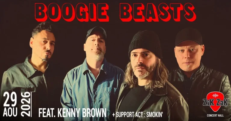 Ittre » Zik-Zak » Boogie Beasts feat. Kenny Brown (BE/USA) + Smokin’! » Samedi 29 août 2026