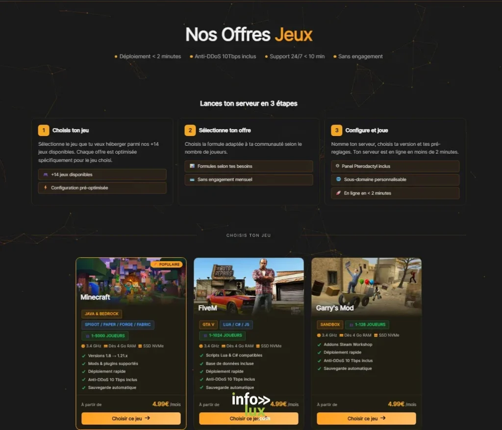 Gaming > Hébergement > CroustyCloud, des serveurs de jeux et VPS pensés pour les communautés de joueurs
