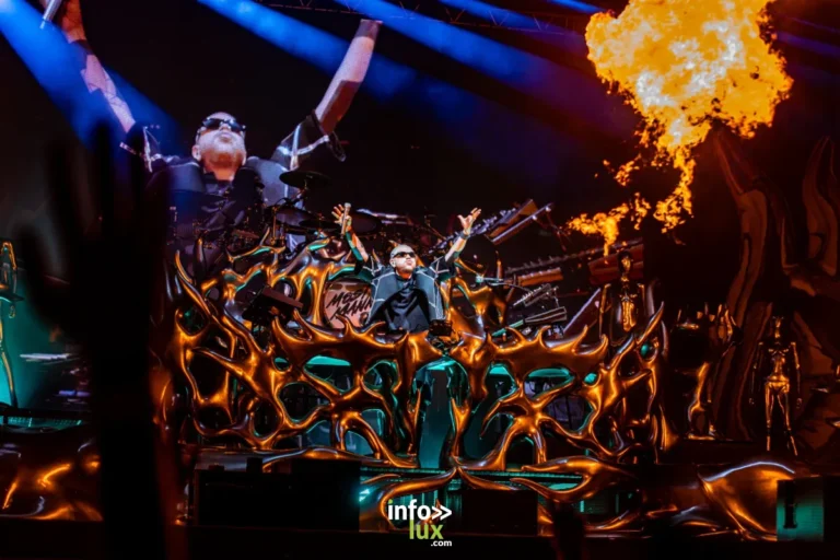 Mosimann aux Nuits Secrètes 2026, set électro de fin de soirée avec flammes et énergie nocturne. Photo : hvgoshot pour Info-Lux.