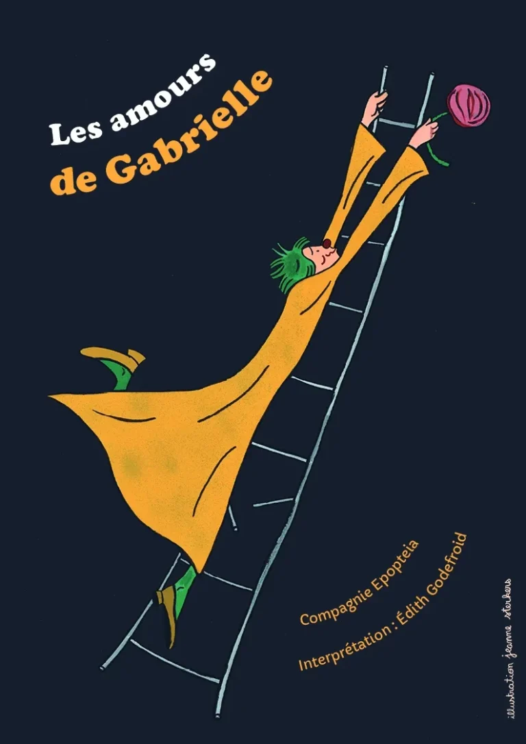 Affiche du spectacle Les amours de Gabrielle, Bibliothèque de Vielsalm, 14 novembre 2026