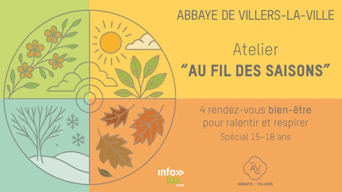 Affiche officielle Au fil des saisons (15-18 ans) à l'Abbaye de Villers 2026