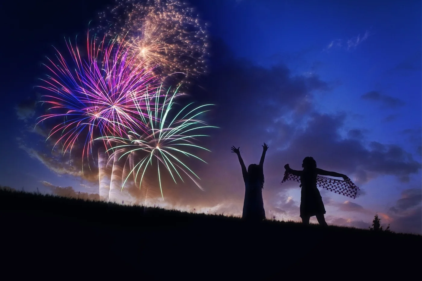 Feu d'artifice à Bièvre (Fête Nationale du 21 juillet)