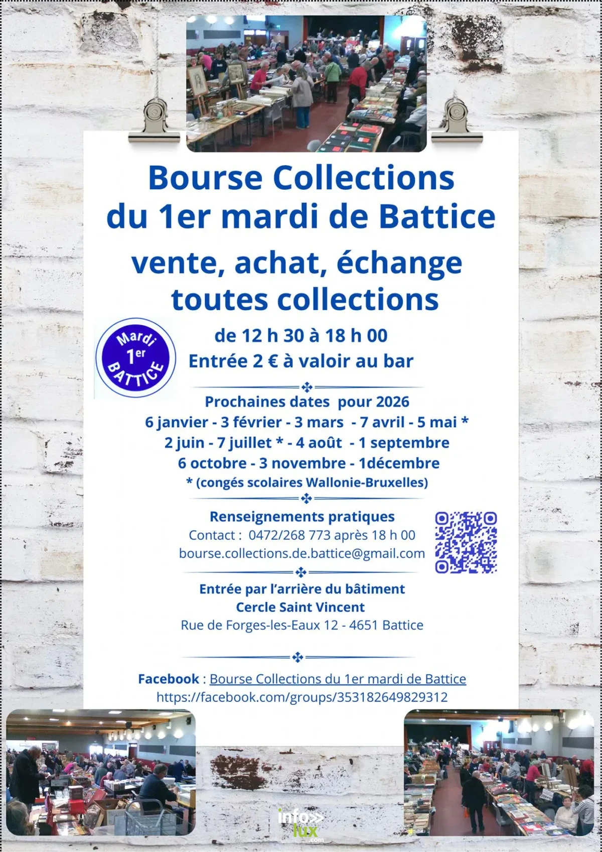Affiche officielle Bourse de Collections du 1er mardi du mois de Battice 2026
