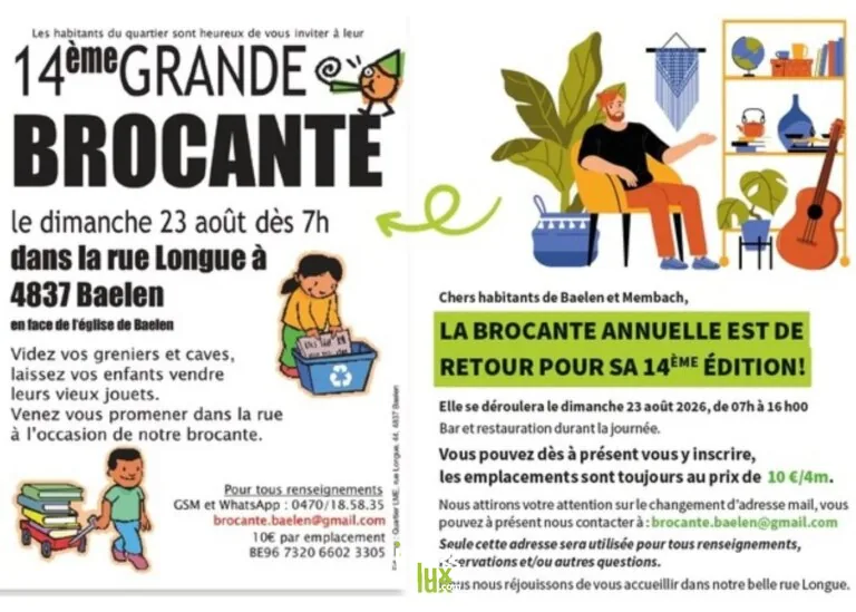 Baelen > Brocante > Brocante de la rue Longue 2026