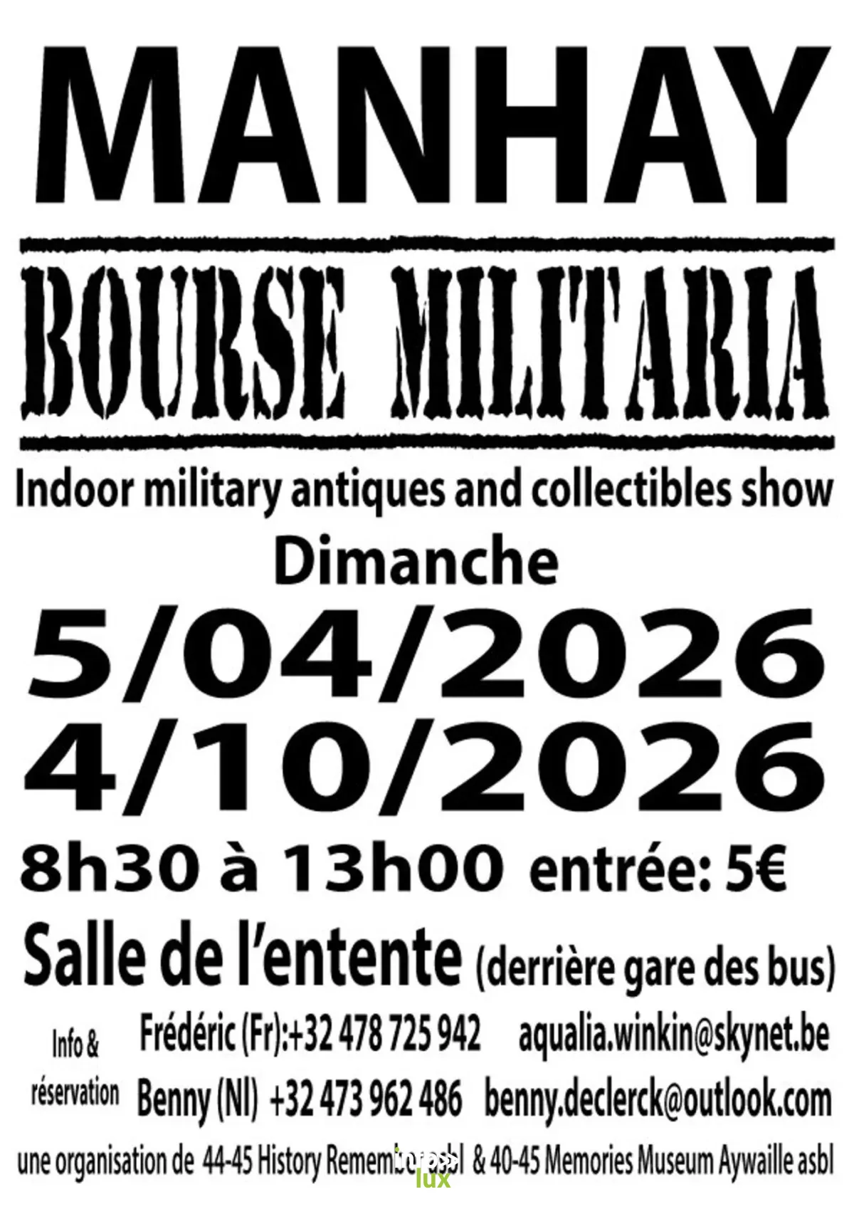 Affiche officielle Brocante Militaria - Military Fair 2026
