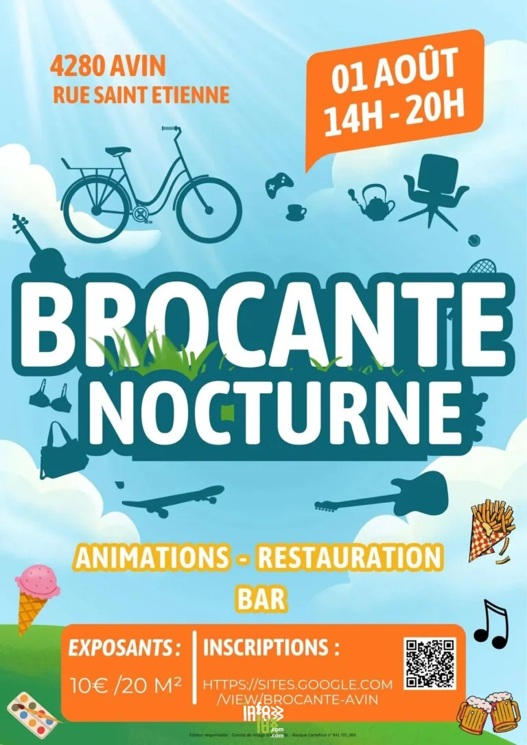 Hannut > Brocante > Brocante nocturne à Avin 2026