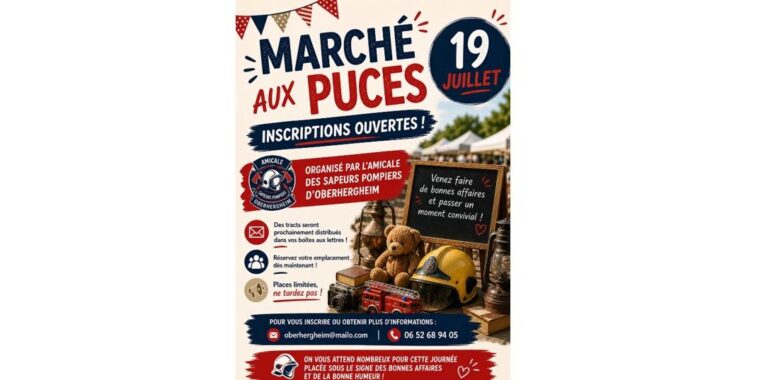 Brocante à Oberhergheim le 19 juillet 2026 — Marché aux puces