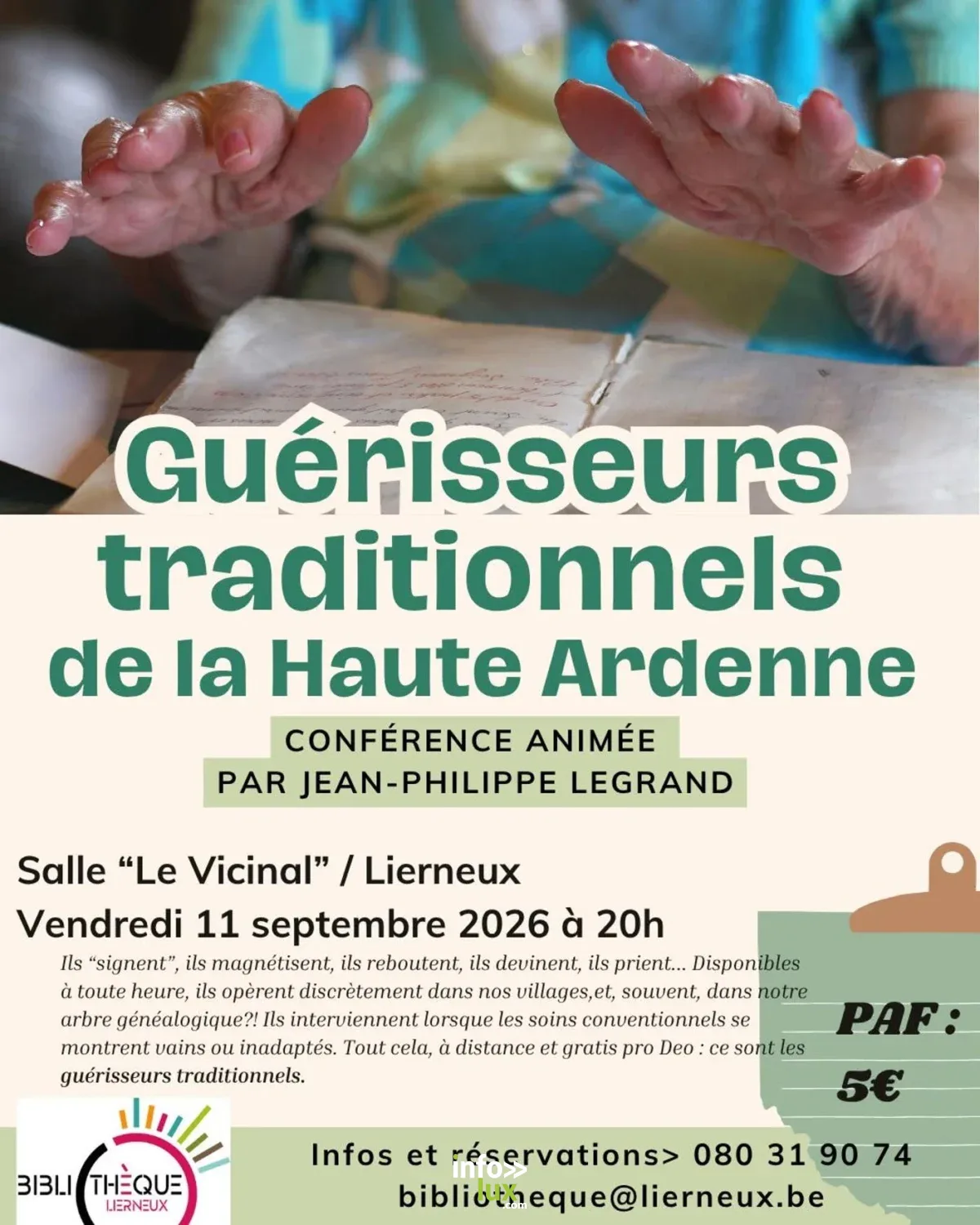 Affiche officielle Cnférence les guérisseurs de Haute Ardenne 2026
