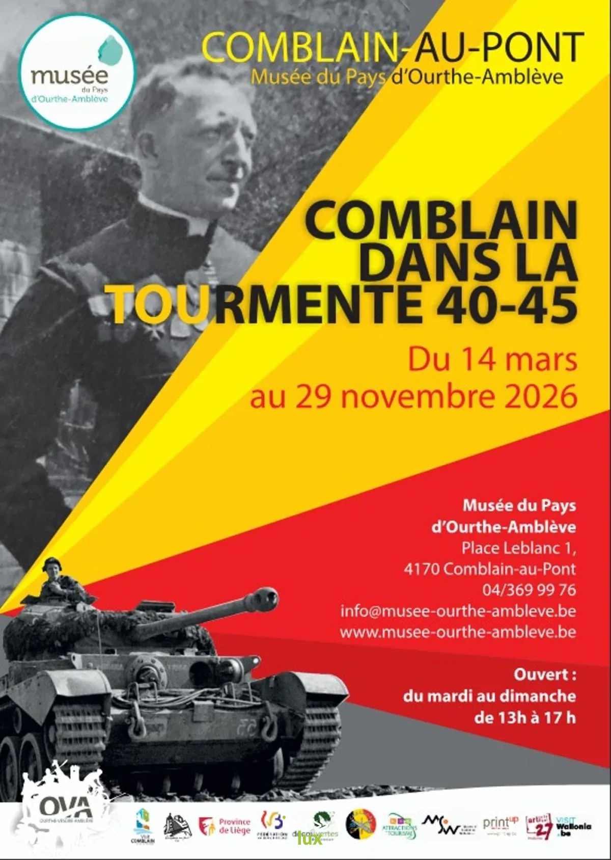 Affiche officielle Comblain dans la tourmente 40-45 2026
