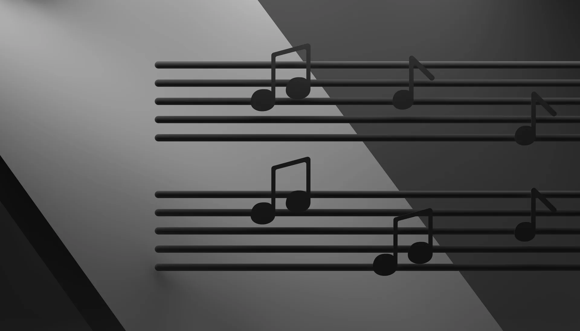 Portée de musique en noir et blanc, métaphore des limites basses et hautes de nos émotions