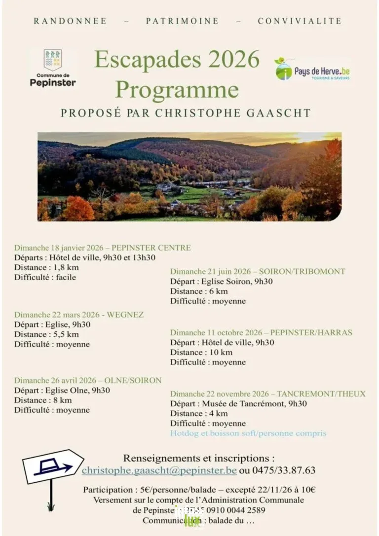 Escapades à Pepinster 2026