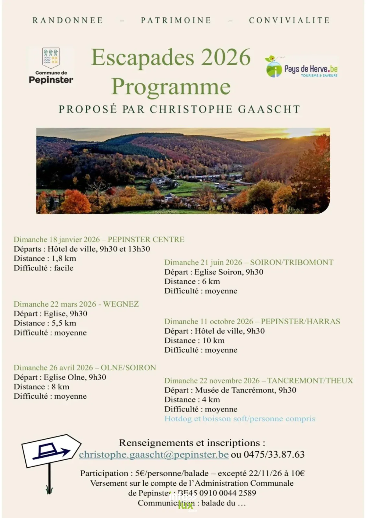 Affiche officielle Escapades à Pepinster 2026