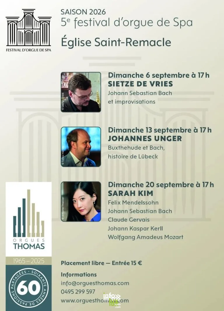 Festival d'orgue de Spa - Sarah Kim 2026