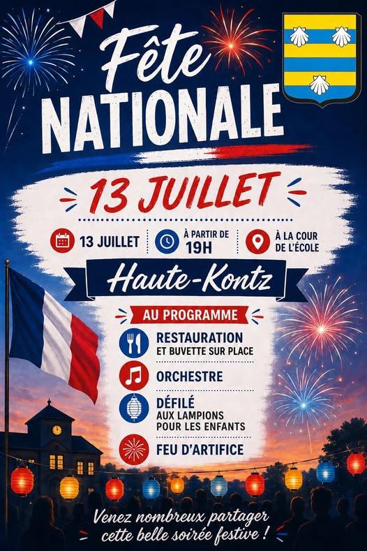 Feu d'artifice à Haute-Kontz le 14 juillet