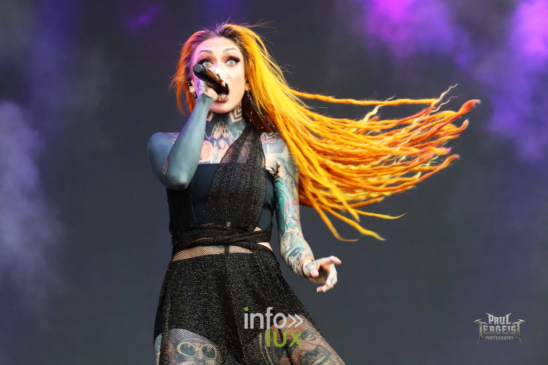 Infected Rain en concert au Graspop Metal Meeting 2026, Lena Scissorhands, photo Paul Tergeist