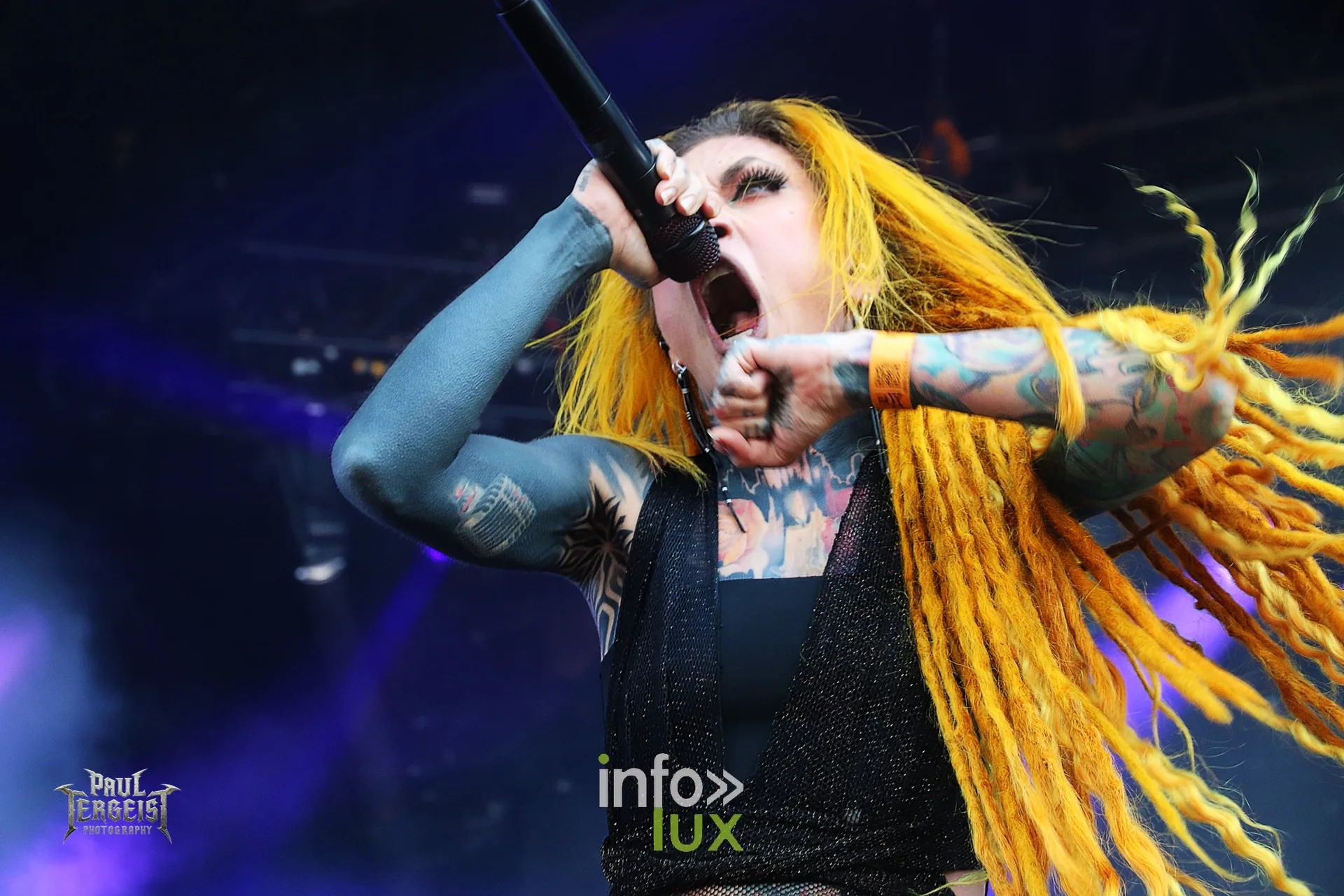 Infected Rain en concert au Graspop Metal Meeting 2026, Lena Scissorhands, photo Paul Tergeist
