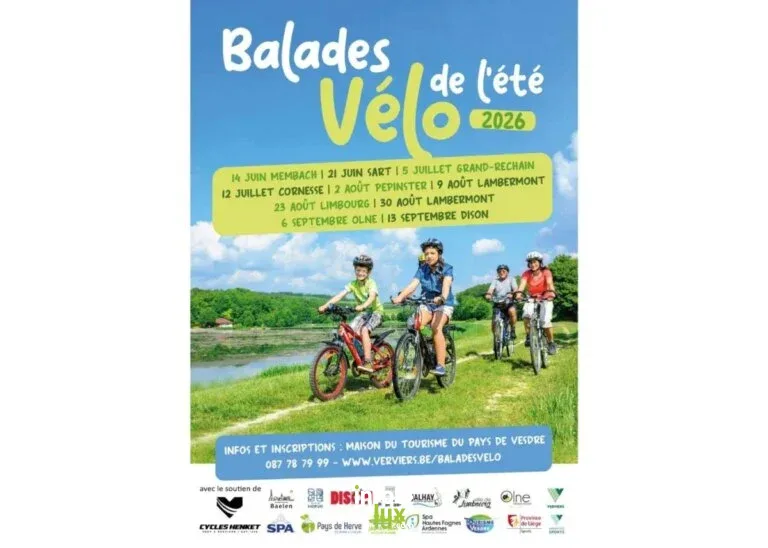 Les balades vélo de l'été 2026