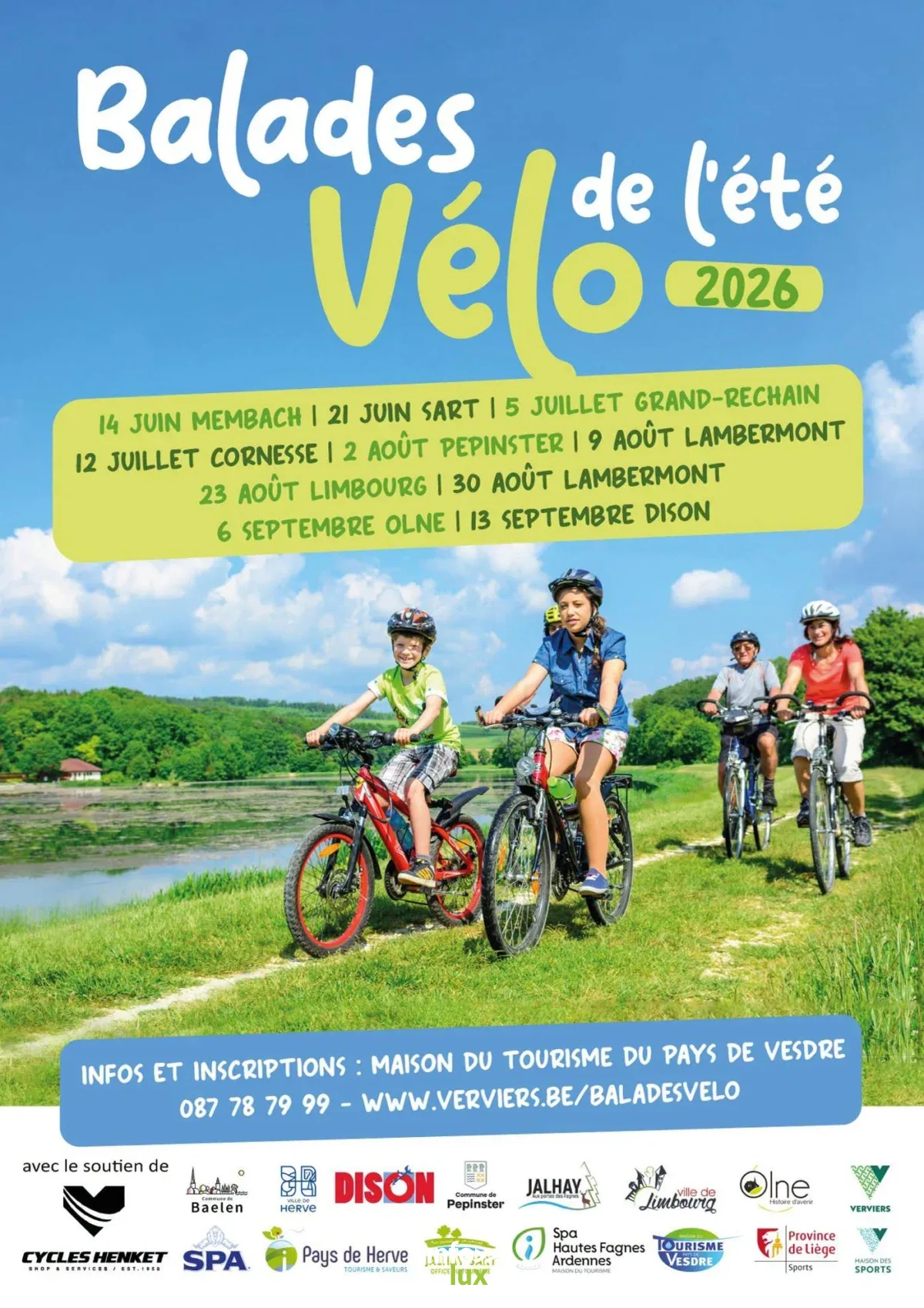 Affiche officielle Les balades vélo de l'été au Pays de Herve 2026