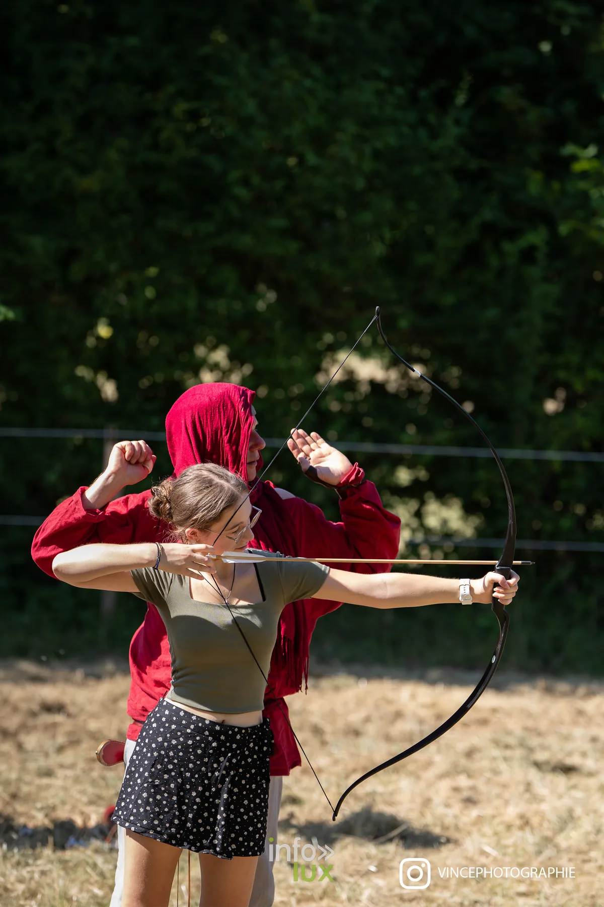 Démonstration de tir à l'arc à Malagne