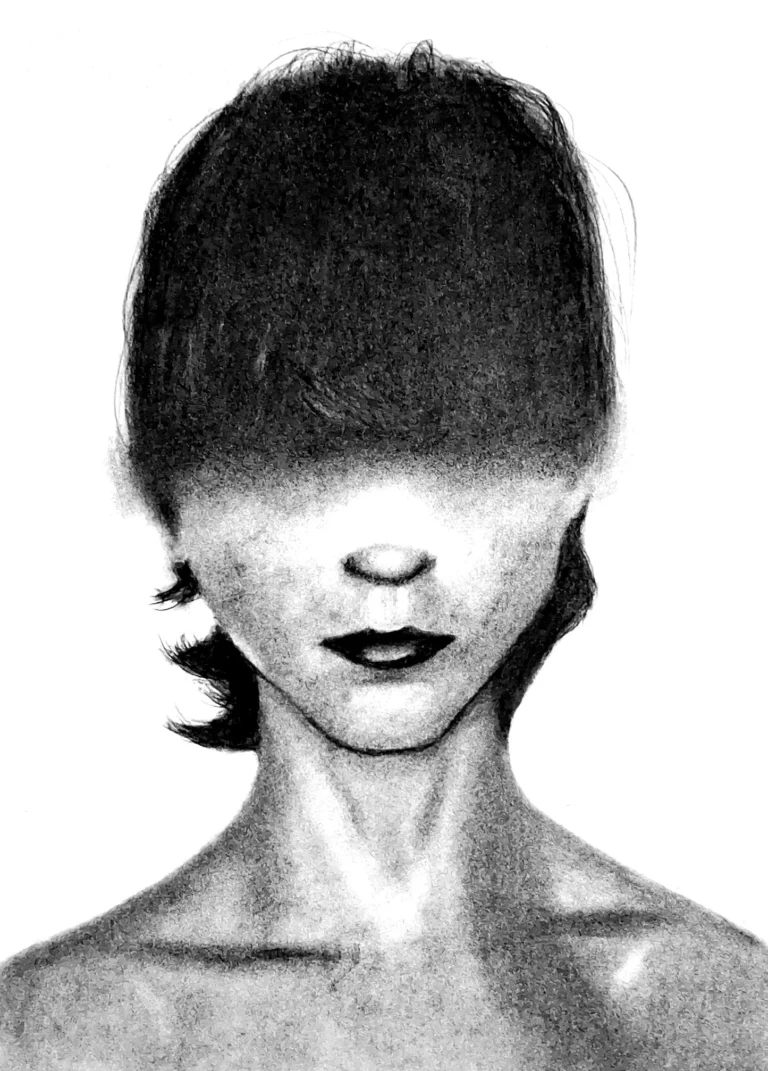 Portrait au fusain aux contrastes profonds par Mathias Lafleur, Fresh Ashes