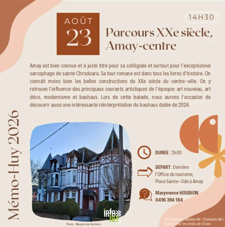 Amay > Sortie > Parcours XXe siècle, Amay-centre 2026