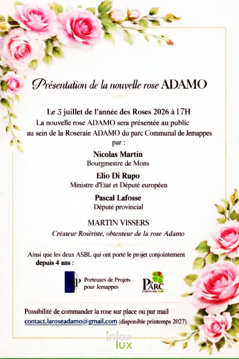 Salvatore Adamo découvre la Rose Adamo au parc de Jemappes
