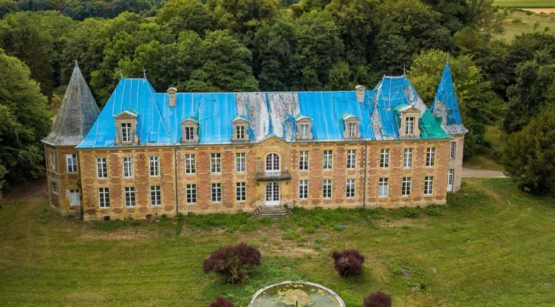 abbaye sept fontaines vue aerienne toiture