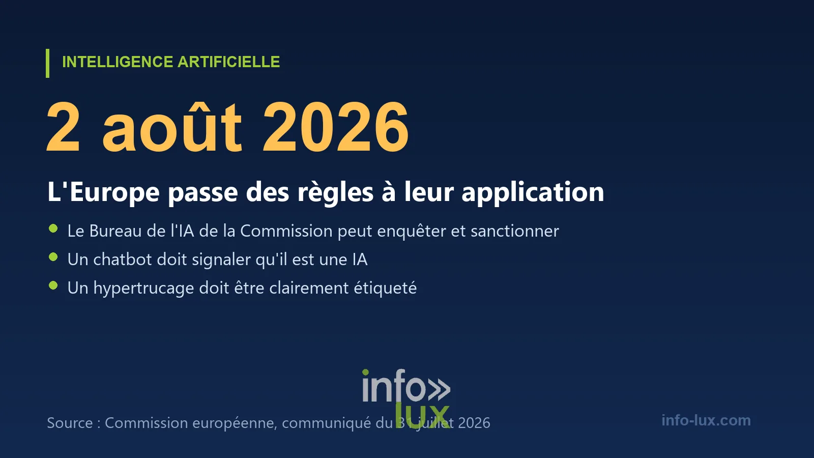 Ce qui s'applique depuis le 2 août 2026