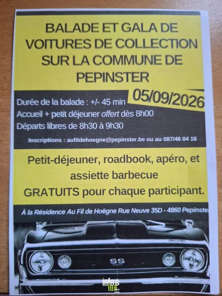 Pepinster > Balade > Balade et gala de voitures de collection 2026