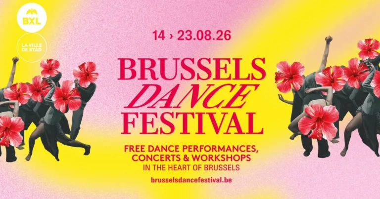 Visuel officiel du Brussels Dance Festival 2026, du 14 au 23 août à Bruxelles