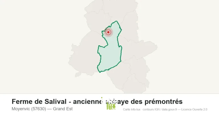 Carte de localisation de Ferme de Salival - ancienne abbaye des prémontrés à Moyenvic (57630)