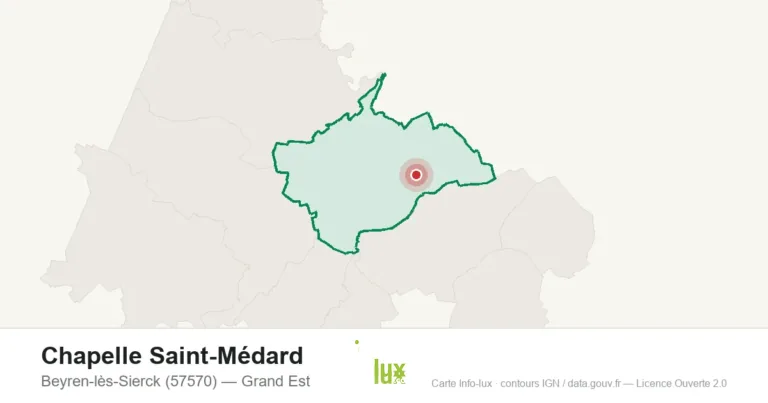 Carte de localisation de Chapelle Saint-Médard à Beyren-lès-Sierck (57570)