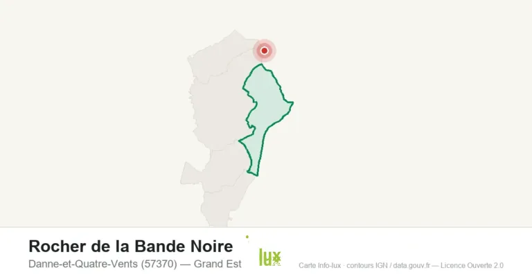 Carte de localisation de Rocher de la Bande Noire à Danne-et-Quatre-Vents (57370)