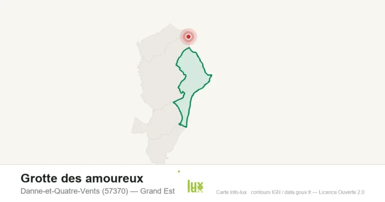 Carte de localisation de Grotte des amoureux à Danne-et-Quatre-Vents (57370)