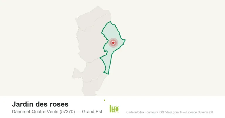 Carte de localisation de Jardin des roses à Danne-et-Quatre-Vents (57370)