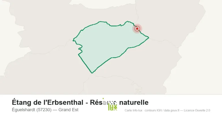Carte de localisation de Étang de l'Erbsenthal - Réserve naturelle à Éguelshardt (57230)