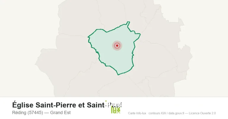 Carte de localisation de Église Saint-Pierre et Saint-Paul à Réding (57445)