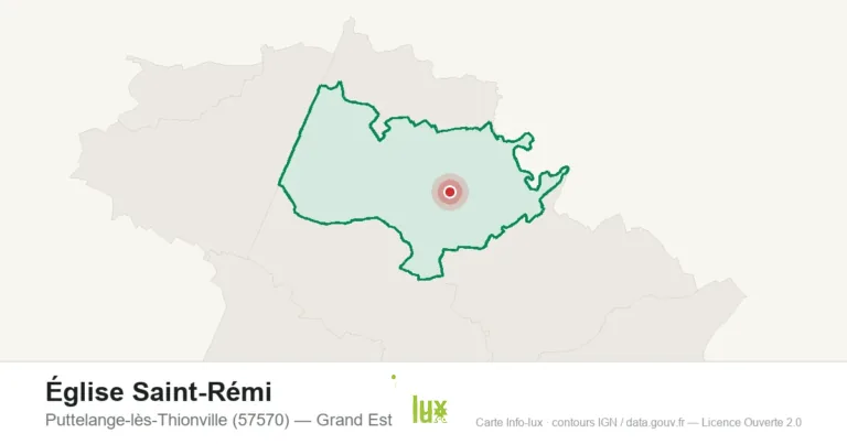 Carte de localisation de Église Saint-Rémi à Puttelange-lès-Thionville (57570)